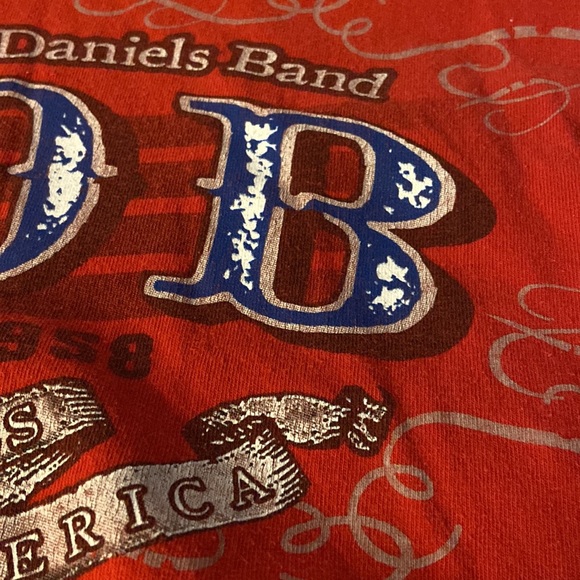 Murina The Charlie Daniels Band Unisex Large Red Short Sleeve Cotton Tee Shirt - Picture 6 of 11